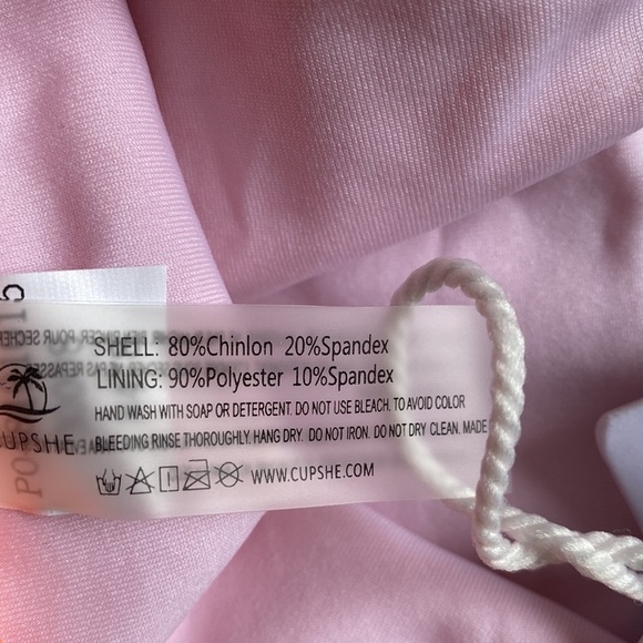 CUPSHE Bikini Cheeky Bottom ruffle top Swim Suit Beach pool summer Orange Sz M - Picture 8 of 8